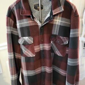Plaid Fleece-Lined Men's Shirt Jacket